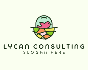 Colorful Bird Nest  logo design