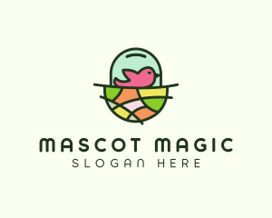 Colorful Bird Nest  logo design