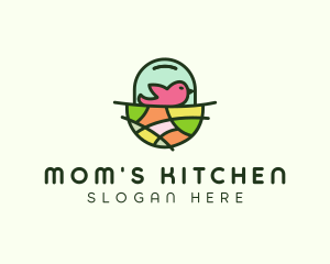 Colorful Bird Nest  logo design