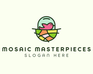 Colorful Bird Nest  logo design