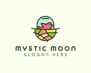 Colorful Bird Nest  logo design