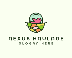 Colorful Bird Nest  logo design