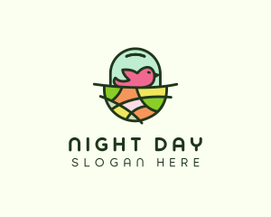 Colorful Bird Nest  logo design