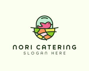 Colorful Bird Nest  logo design