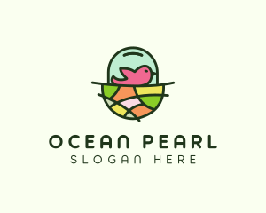 Colorful Bird Nest  logo design