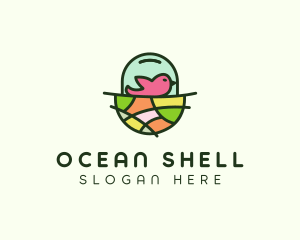 Colorful Bird Nest  logo design