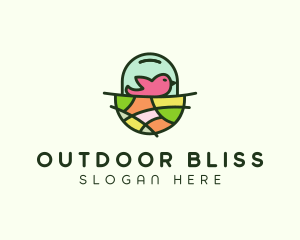 Colorful Bird Nest  logo design