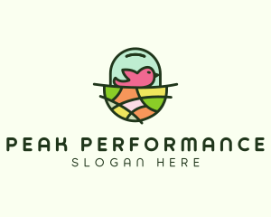 Colorful Bird Nest  logo design