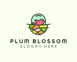 Colorful Bird Nest  logo design