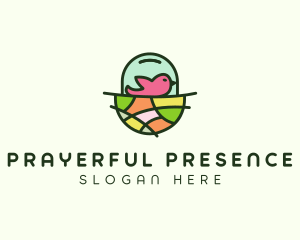 Colorful Bird Nest  logo design