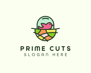 Colorful Bird Nest  logo design