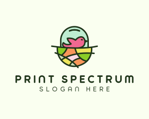 Colorful Bird Nest  logo design