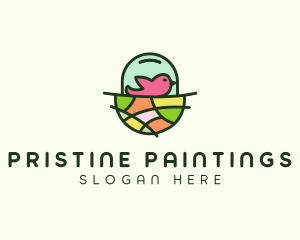 Colorful Bird Nest  logo design