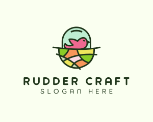 Colorful Bird Nest  logo design