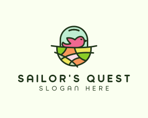 Colorful Bird Nest  logo design