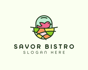 Colorful Bird Nest  logo design