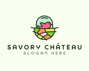 Colorful Bird Nest  logo design