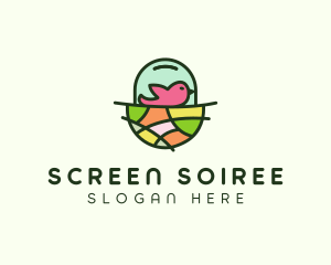 Colorful Bird Nest  logo design