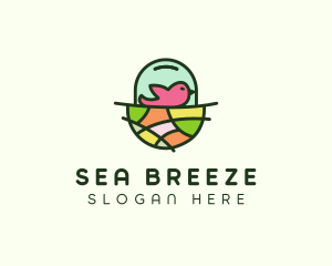 Colorful Bird Nest  logo design