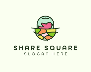 Colorful Bird Nest  logo design