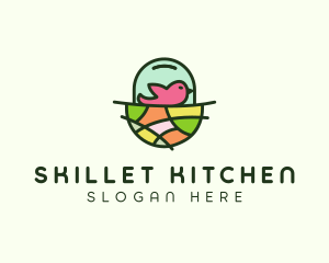 Colorful Bird Nest  logo design