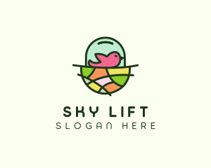 Colorful Bird Nest  logo design