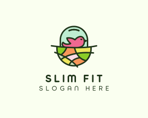 Colorful Bird Nest  logo design