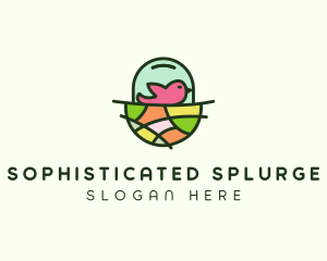 Colorful Bird Nest  logo design