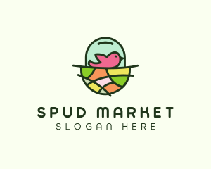 Colorful Bird Nest  logo design