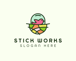 Colorful Bird Nest  logo design