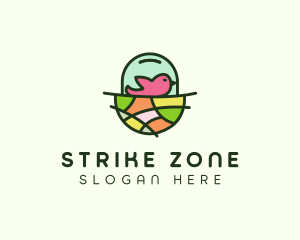 Colorful Bird Nest  logo design