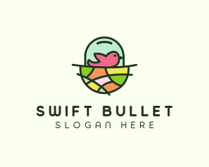 Colorful Bird Nest  logo design