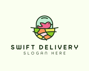 Colorful Bird Nest  logo design