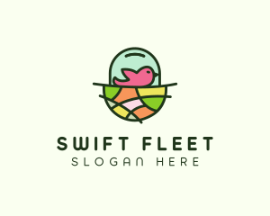 Colorful Bird Nest  logo design