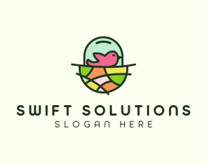 Colorful Bird Nest  logo design