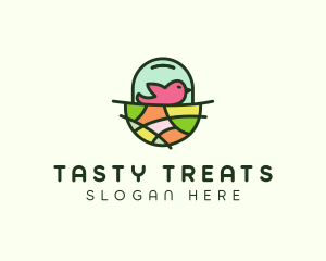 Colorful Bird Nest  logo design