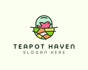 Colorful Bird Nest  logo design