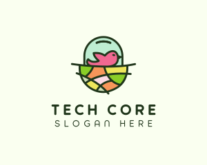 Colorful Bird Nest  logo design