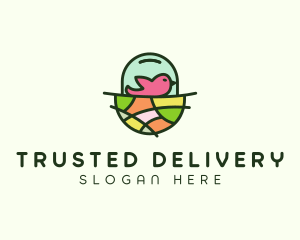 Colorful Bird Nest  logo design