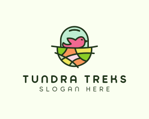 Colorful Bird Nest  logo design