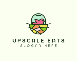 Colorful Bird Nest  logo design