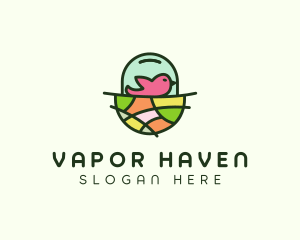 Colorful Bird Nest  logo design