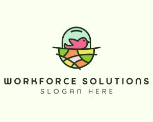 Colorful Bird Nest  logo design