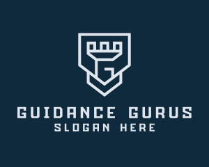 Geometric Medieval Turret Letter G logo design