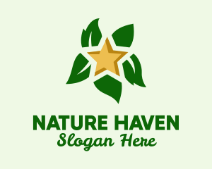 Natural Leaf Star  logo design