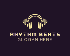 Headphone Music Beat logo design