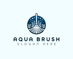 City Cleaning Broom logo design