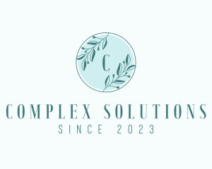 Organic Leaf Wreath logo design