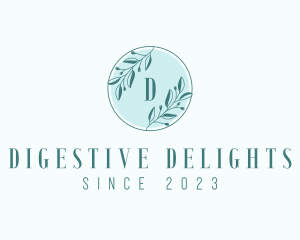 Organic Leaf Wreath logo design