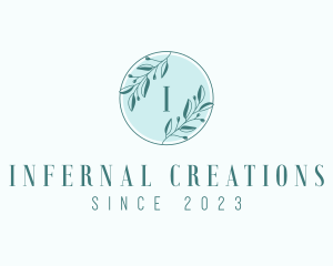 Organic Leaf Wreath logo design